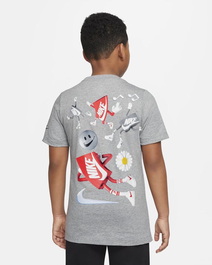 Camiseta Nike Sportswear Kids Niño Gris Oscuro | URZBS-0218