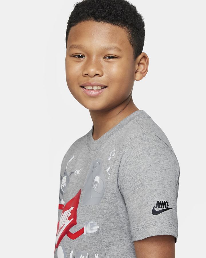 Camiseta Nike Sportswear Kids Niño Gris Oscuro | URZBS-0218