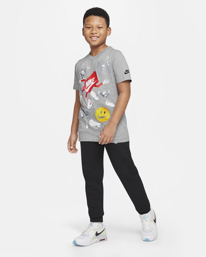 Camiseta Nike Sportswear Kids Niño Gris Oscuro | URZBS-0218