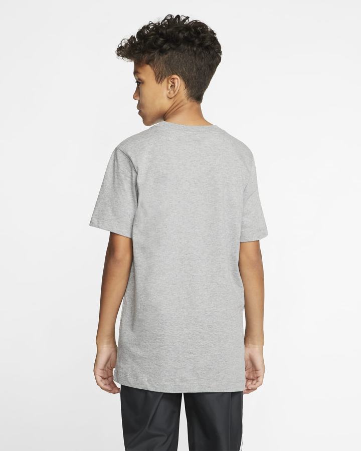 Camiseta Nike Sportswear Kids Niño Gris Oscuro Blancas | YZARW-1795