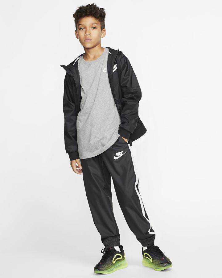 Camiseta Nike Sportswear Kids Niño Gris Oscuro Blancas | YZARW-1795