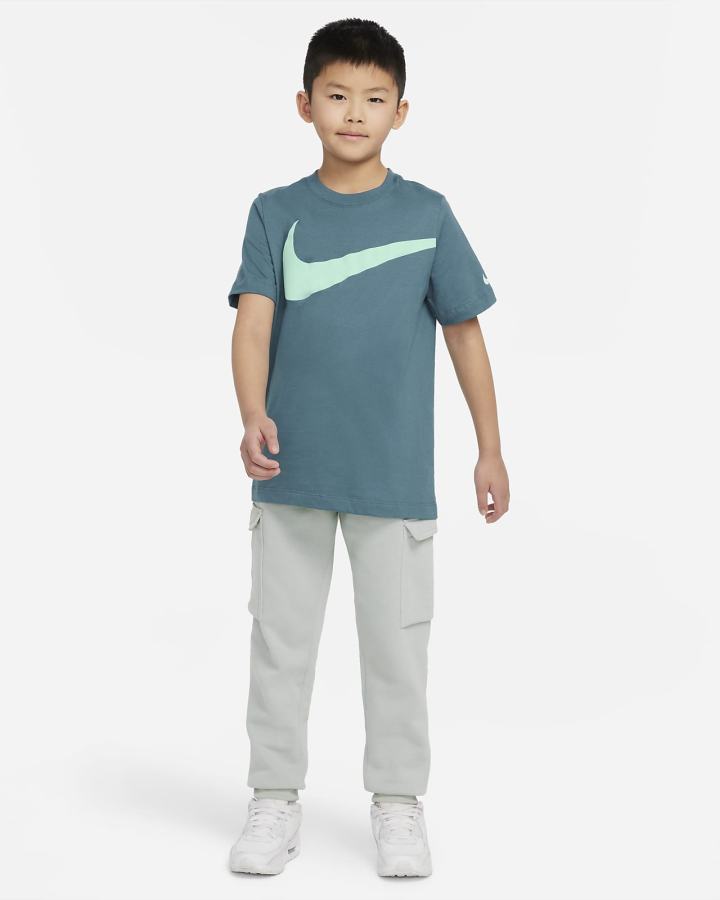 Camiseta Nike Sportswear Kids Niño Gris Verde | ZDHAB-8146