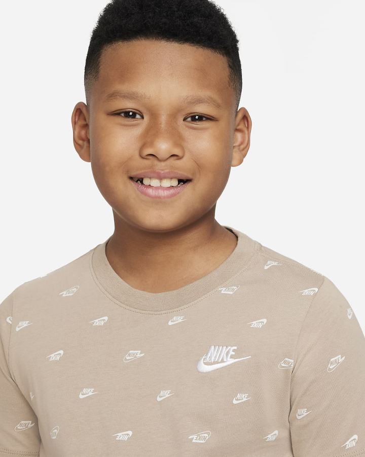Camiseta Nike Sportswear Kids Niño Kaki | SMRPI-3820