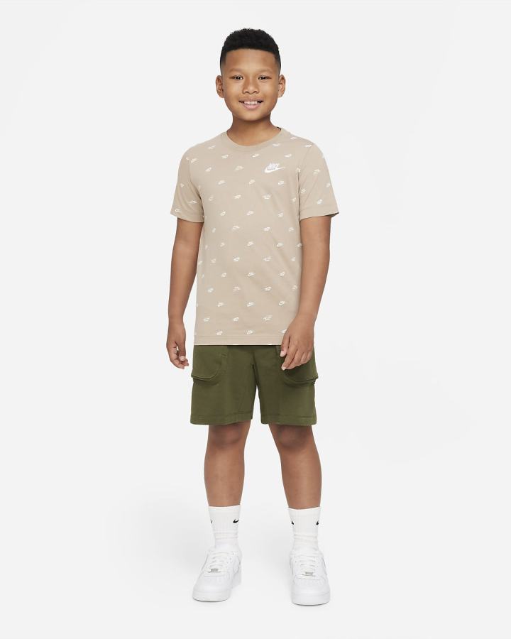 Camiseta Nike Sportswear Kids Niño Kaki | SMRPI-3820