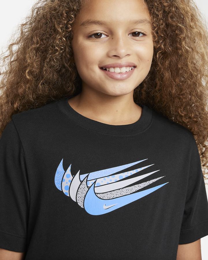 Camiseta Nike Sportswear Kids Niño Negras | LBMQJ-0514
