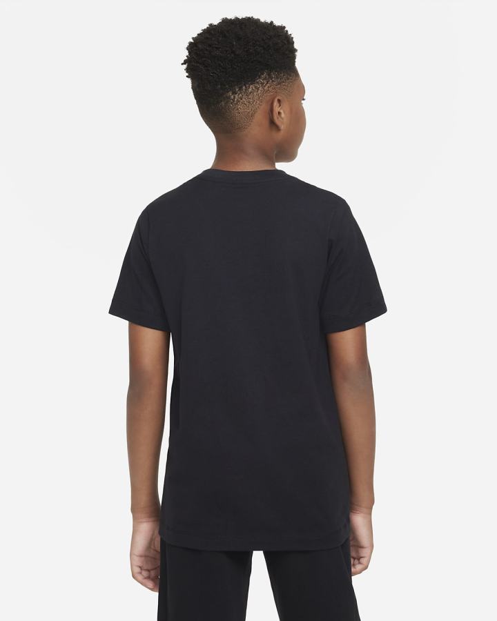 Camiseta Nike Sportswear Kids Niño Negras Blancas | MXTLB-7958
