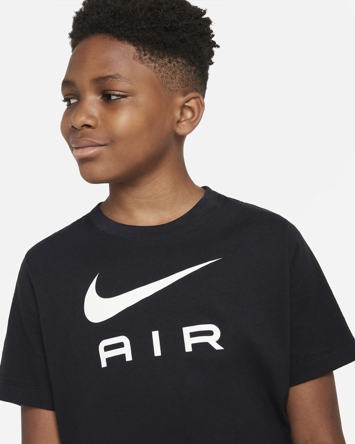 Camiseta Nike Sportswear Kids Niño Negras Blancas | MXTLB-7958
