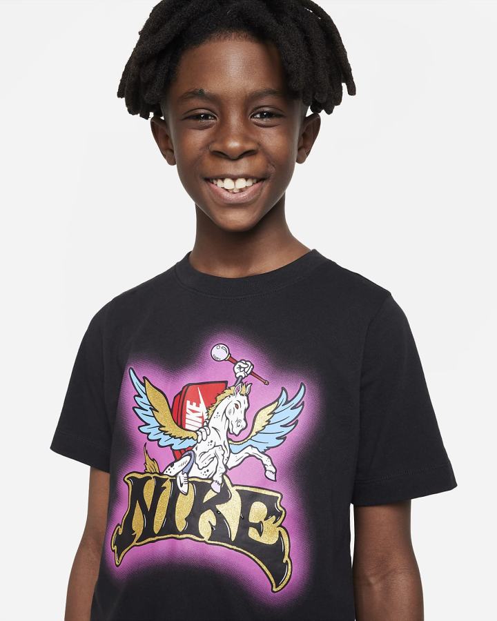 Camiseta Nike Sportswear Kids Niño Negras | NDISR-2183