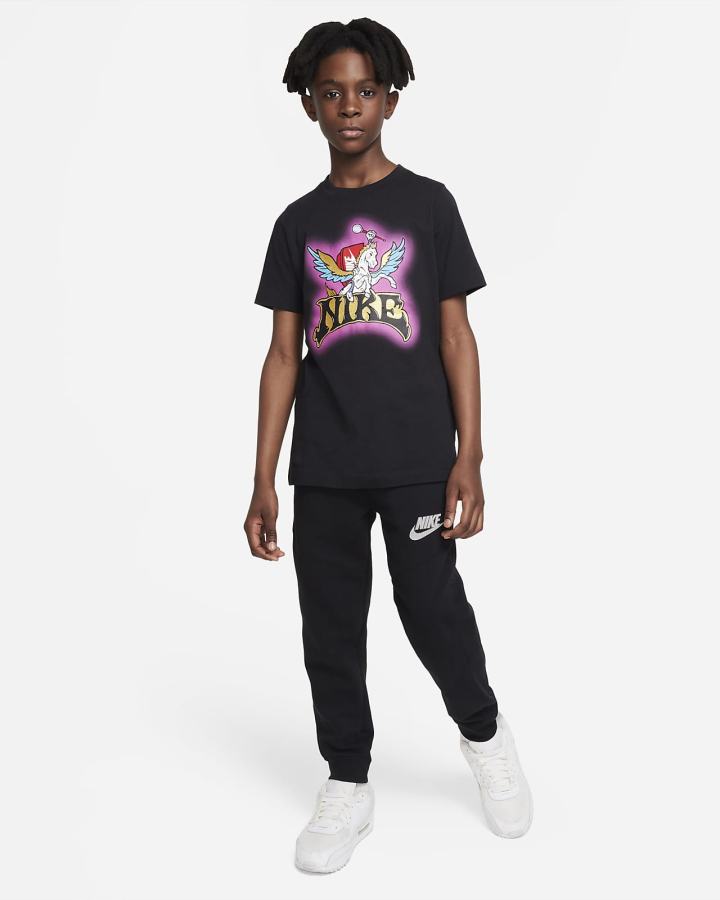 Camiseta Nike Sportswear Kids Niño Negras | NDISR-2183