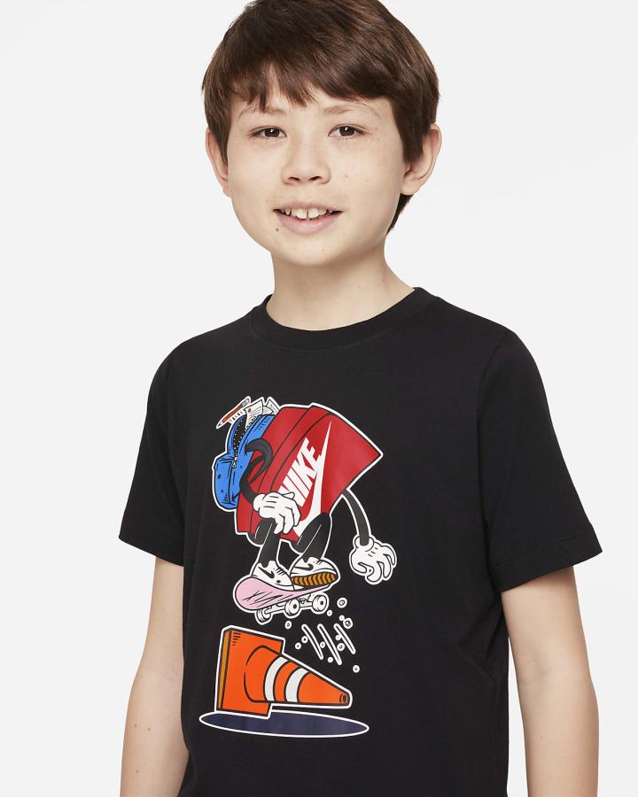 Camiseta Nike Sportswear Kids Niño Negras | TMSIA-1956