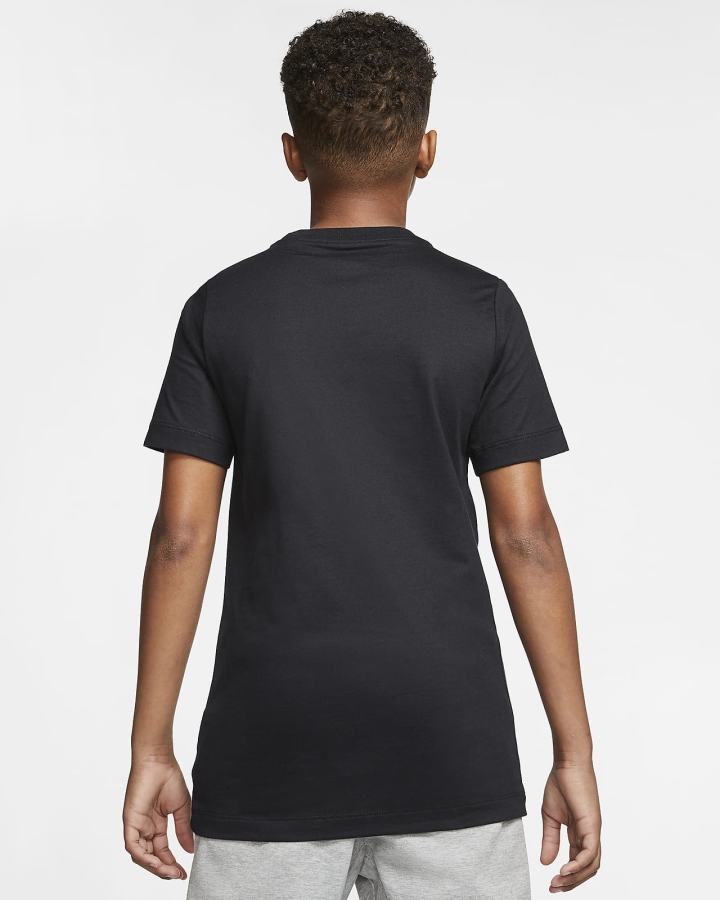 Camiseta Nike Sportswear Kids Niño Negras Blancas | VBJYT-2748