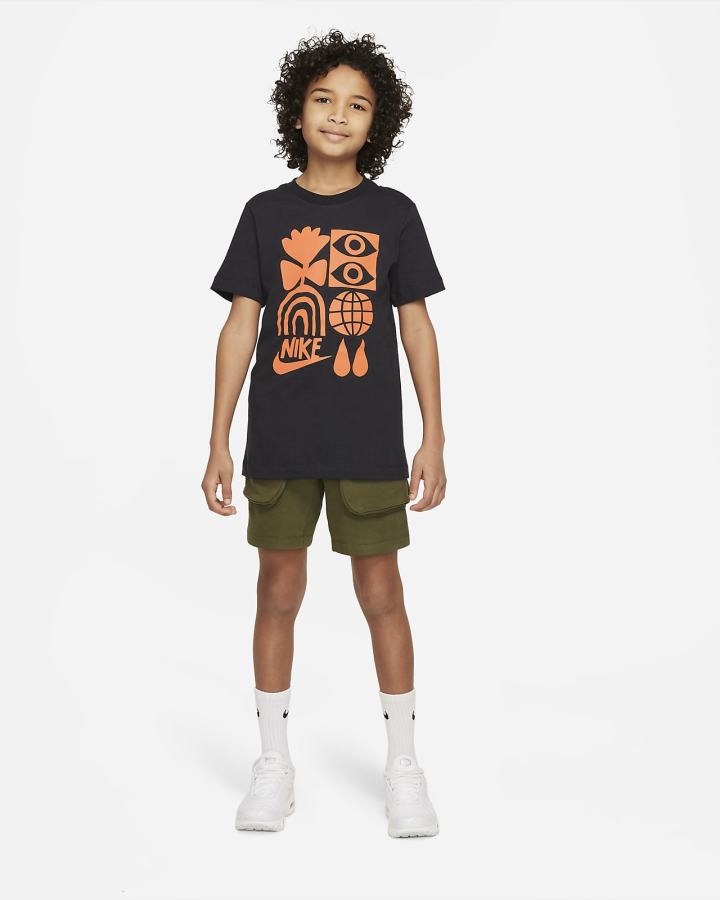Camiseta Nike Sportswear Kids Niño Negras | ZYCIT-5961