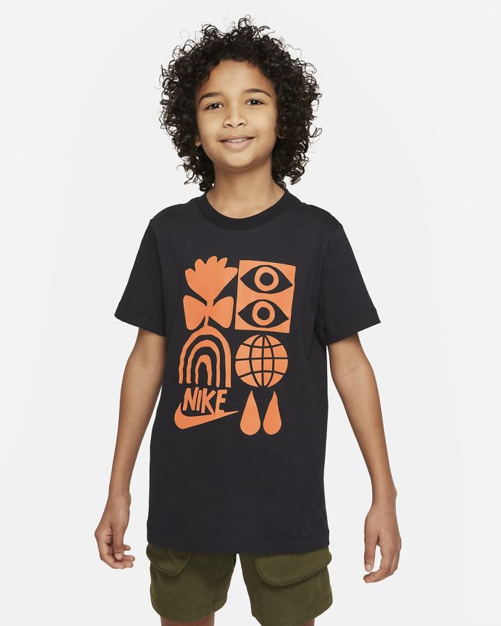 Camiseta Nike Sportswear Kids Niño Negras | ZYCIT-5961