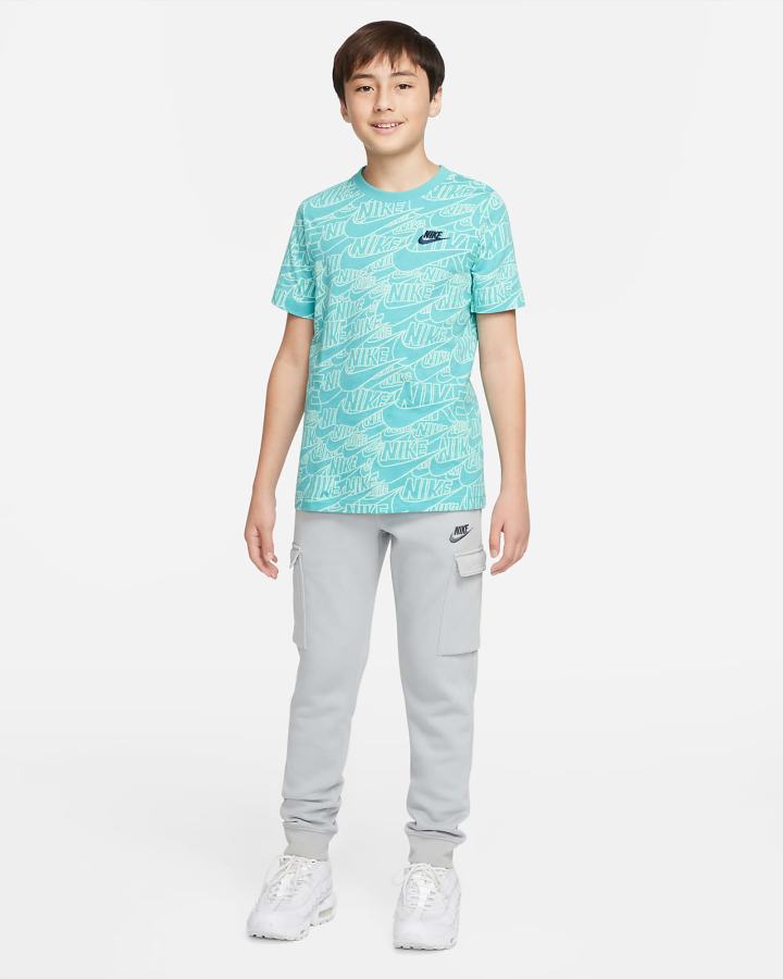 Camiseta Nike Sportswear Kids Niño Turquesa Verde Menta | TIKVF-1092