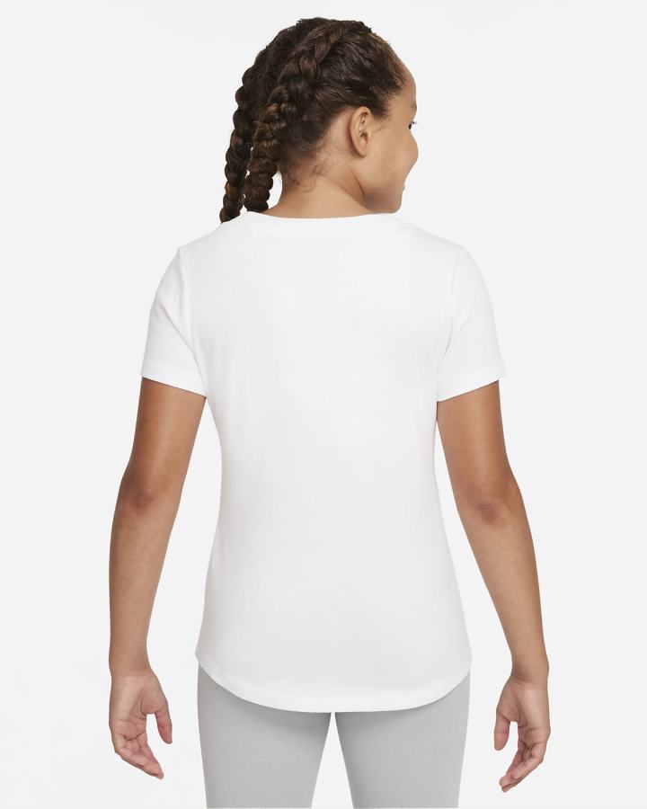 Camiseta Nike Sportswear Kids Scoop-Neck Niña Blancas | ENLDF-0768