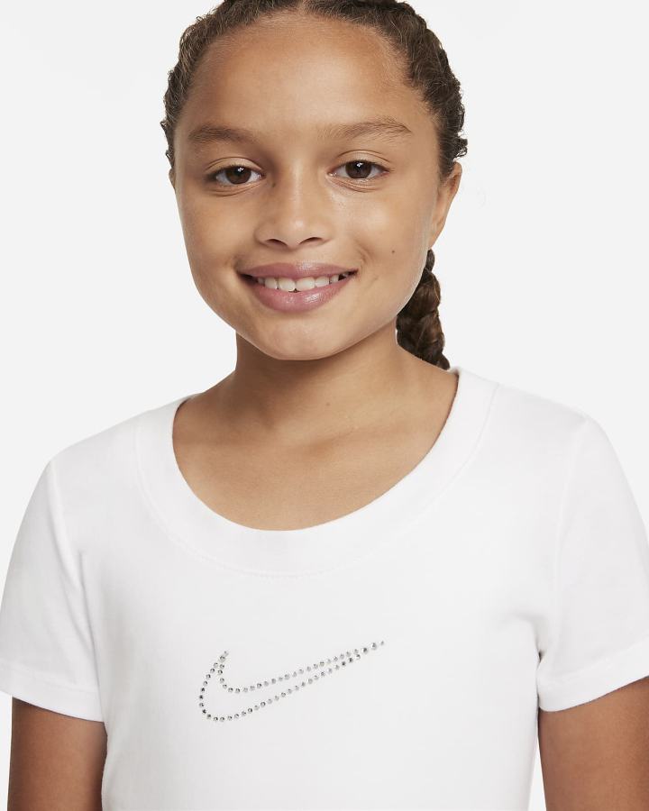 Camiseta Nike Sportswear Kids Scoop-Neck Niña Blancas | ENLDF-0768