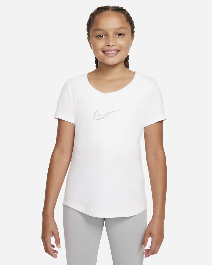 Camiseta Nike Sportswear Kids Scoop-Neck Niña Blancas | ENLDF-0768