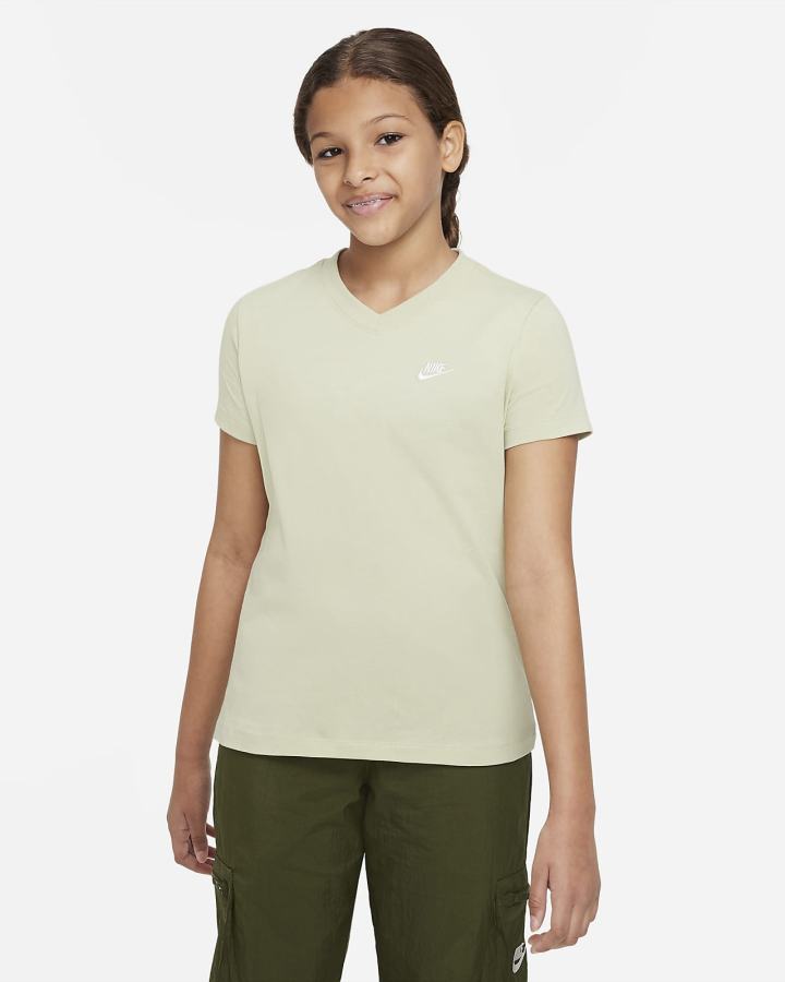 Camiseta Nike Sportswear Kids V-Neck Niña Negras | DPRVI-8341