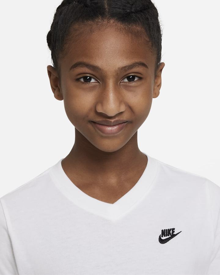 Camiseta Nike Sportswear Kids V-Neck Niña Blancas | UOJCQ-4709