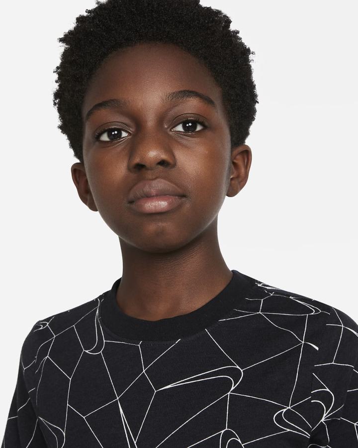Camiseta Nike Sportswear Kids Winterized Niño Negras | BOALP-5207