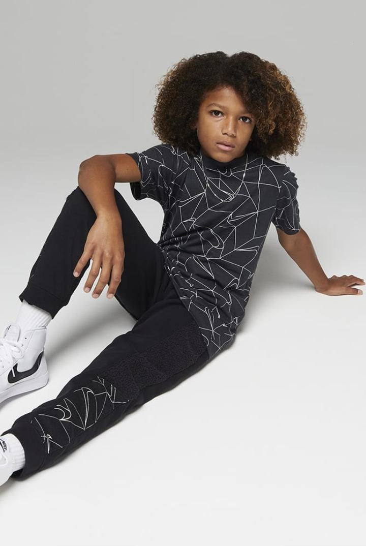 Camiseta Nike Sportswear Kids Winterized Niño Negras | BOALP-5207