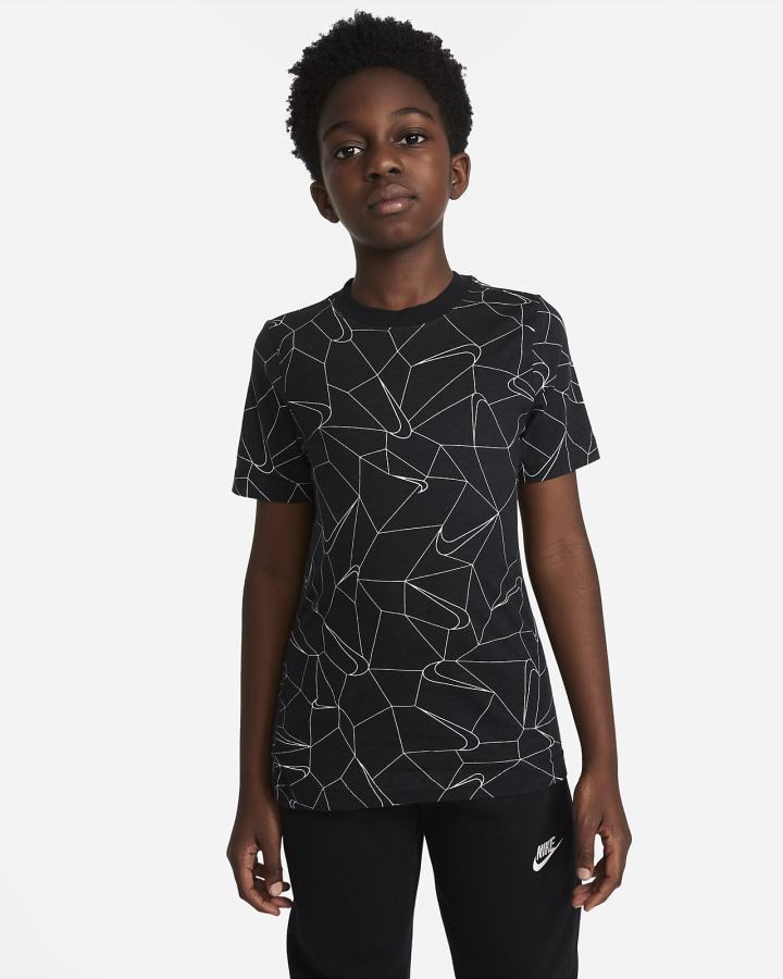 Camiseta Nike Sportswear Kids Winterized Niño Negras | BOALP-5207