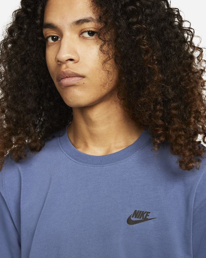 Camiseta Nike Sportswear Lightweight Knit Short-Sleeve Top Hombre Azul Marino Negras | ESJYD-2801