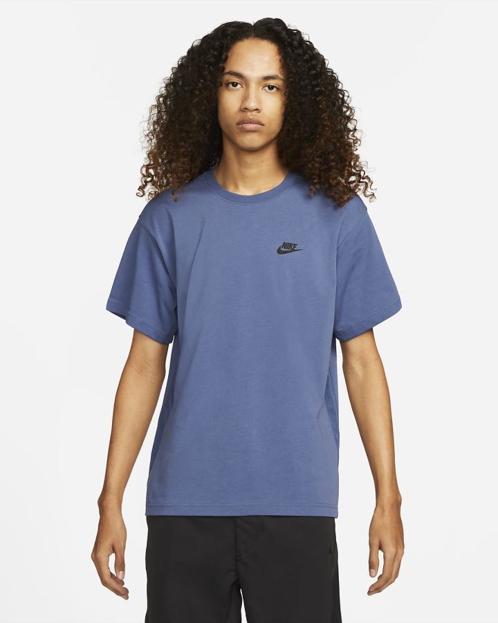 Camiseta Nike Sportswear Lightweight Knit Short-Sleeve Top Hombre Azul Marino Negras | ESJYD-2801