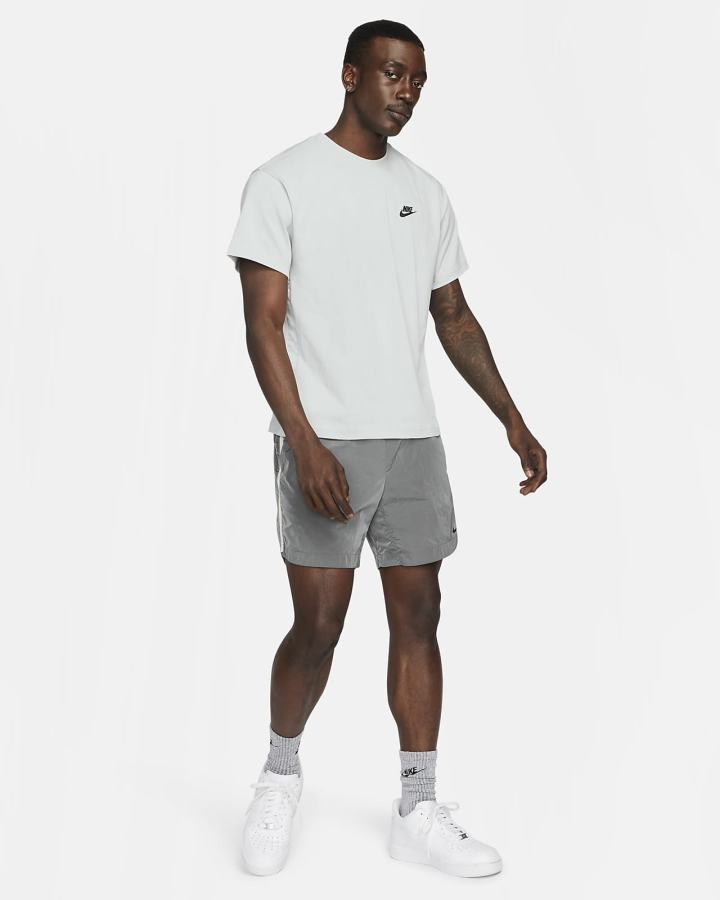 Camiseta Nike Sportswear Lightweight Knit Short-Sleeve Top Hombre Gris Negras | YMVDW-9170
