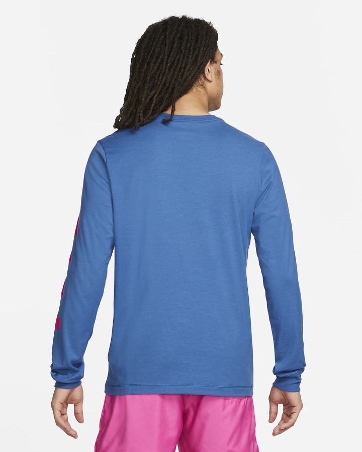 Camiseta Nike Sportswear Long-Sleeve Hombre Azules Oscuro | ALTUB-5146