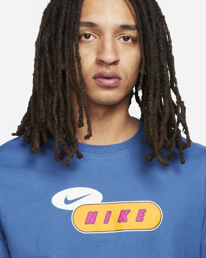 Camiseta Nike Sportswear Long-Sleeve Hombre Azules Oscuro | ALTUB-5146