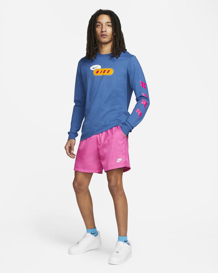 Camiseta Nike Sportswear Long-Sleeve Hombre Azules Oscuro | ALTUB-5146