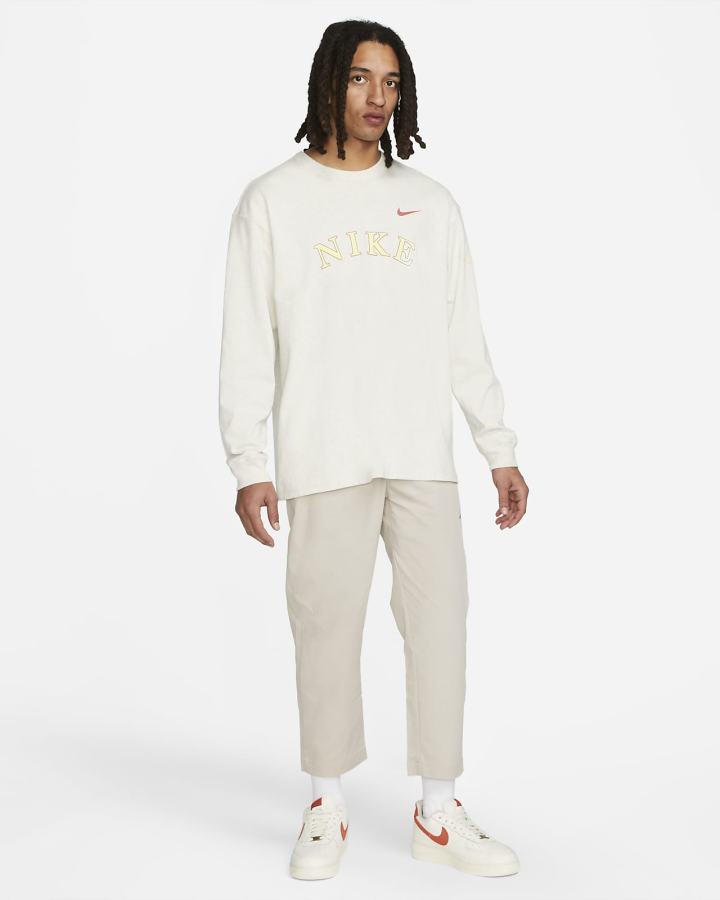 Camiseta Nike Sportswear Long-Sleeve Hombre Beige Rojas | BLNMH-0169