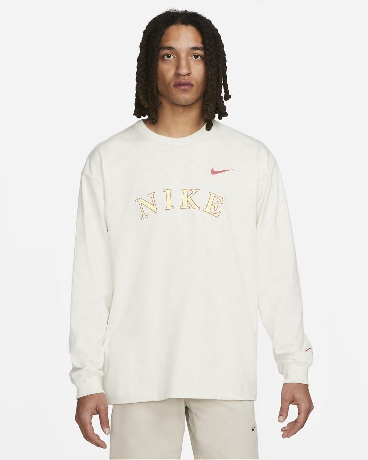 Camiseta Nike Sportswear Long-Sleeve Hombre Beige Rojas | BLNMH-0169