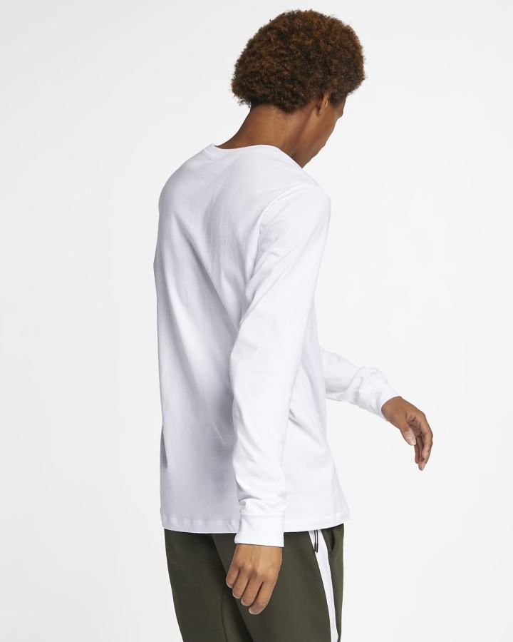 Camiseta Nike Sportswear Long-Sleeve Hombre Blancas Negras | CUQSJ-2613