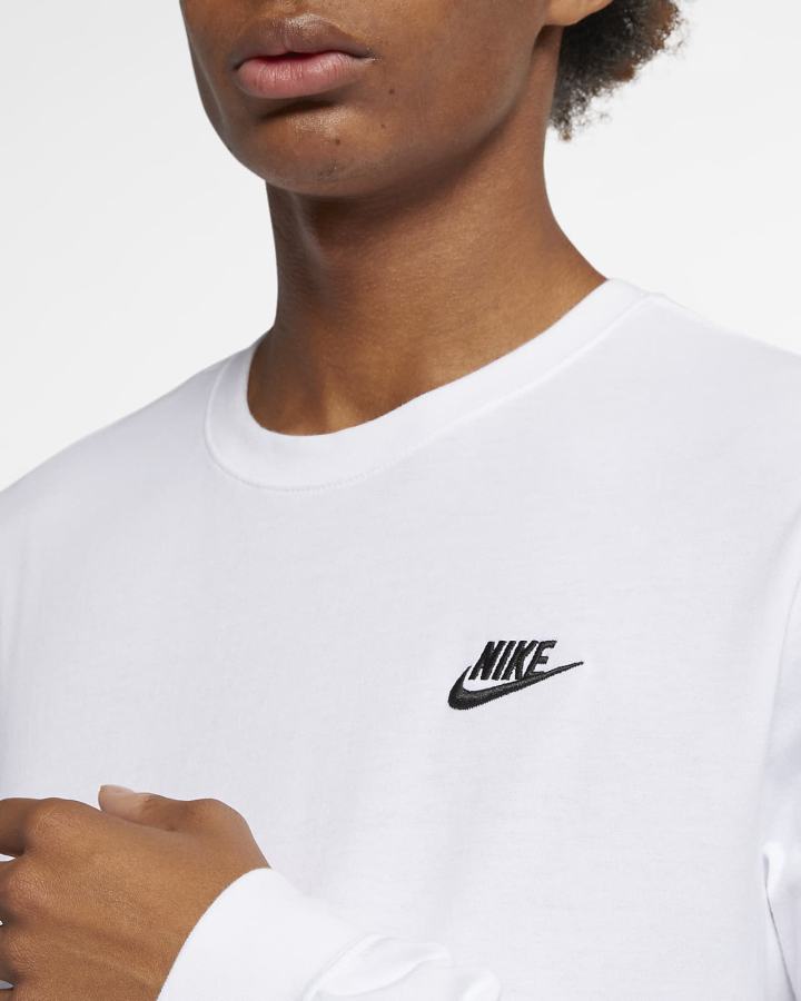 Camiseta Nike Sportswear Long-Sleeve Hombre Blancas Negras | CUQSJ-2613