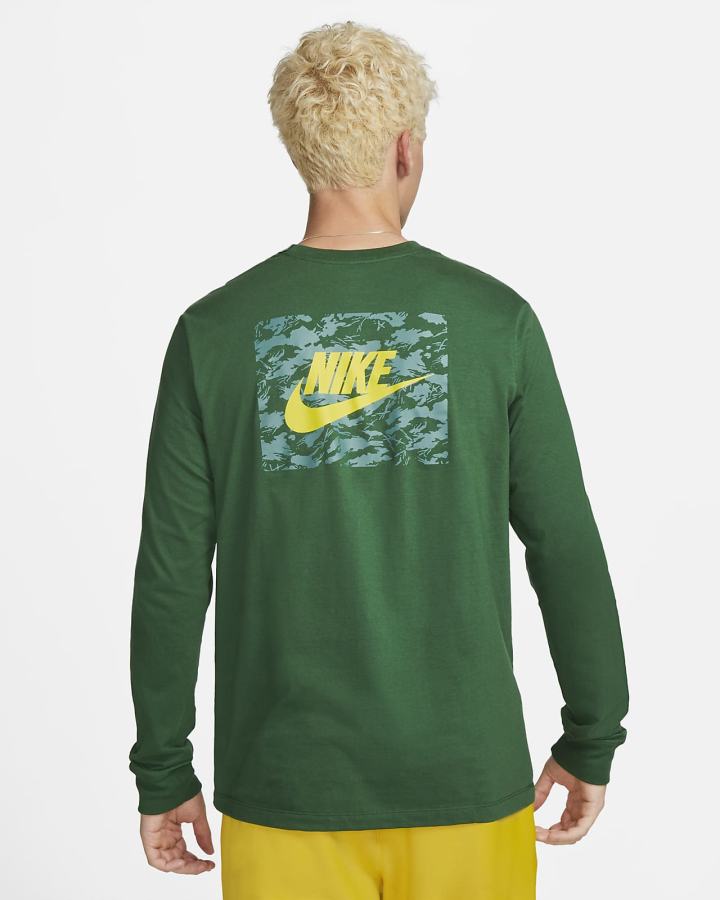 Camiseta Nike Sportswear Long-Sleeve Hombre Verde | DEIFJ-0497