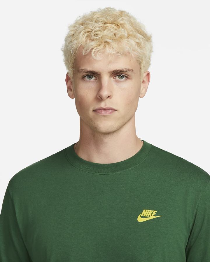 Camiseta Nike Sportswear Long-Sleeve Hombre Verde | DEIFJ-0497
