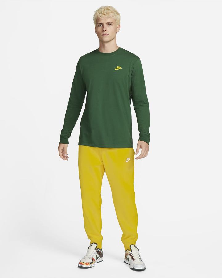 Camiseta Nike Sportswear Long-Sleeve Hombre Verde | DEIFJ-0497