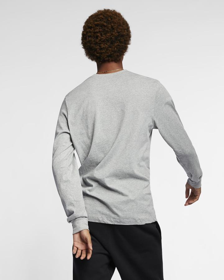 Camiseta Nike Sportswear Long-Sleeve Hombre Gris Oscuro Negras | FTMYN-6453