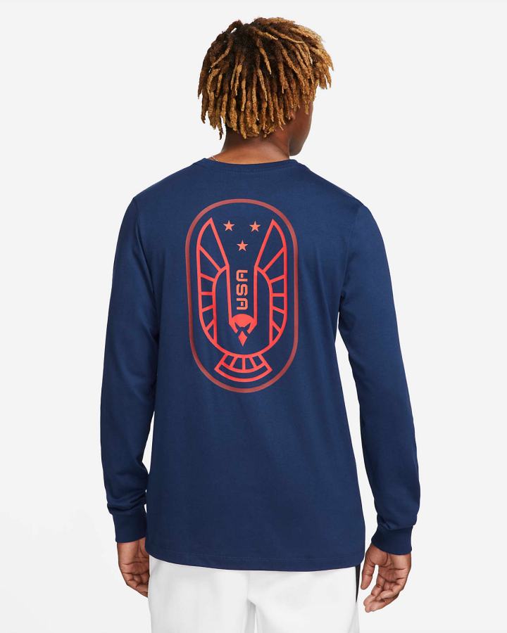 Camiseta Nike Sportswear Long-Sleeve Hombre Azules | JSGNM-7842