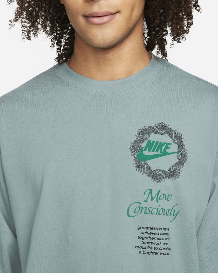 Camiseta Nike Sportswear Long-Sleeve Hombre Gris | OFUNH-2651