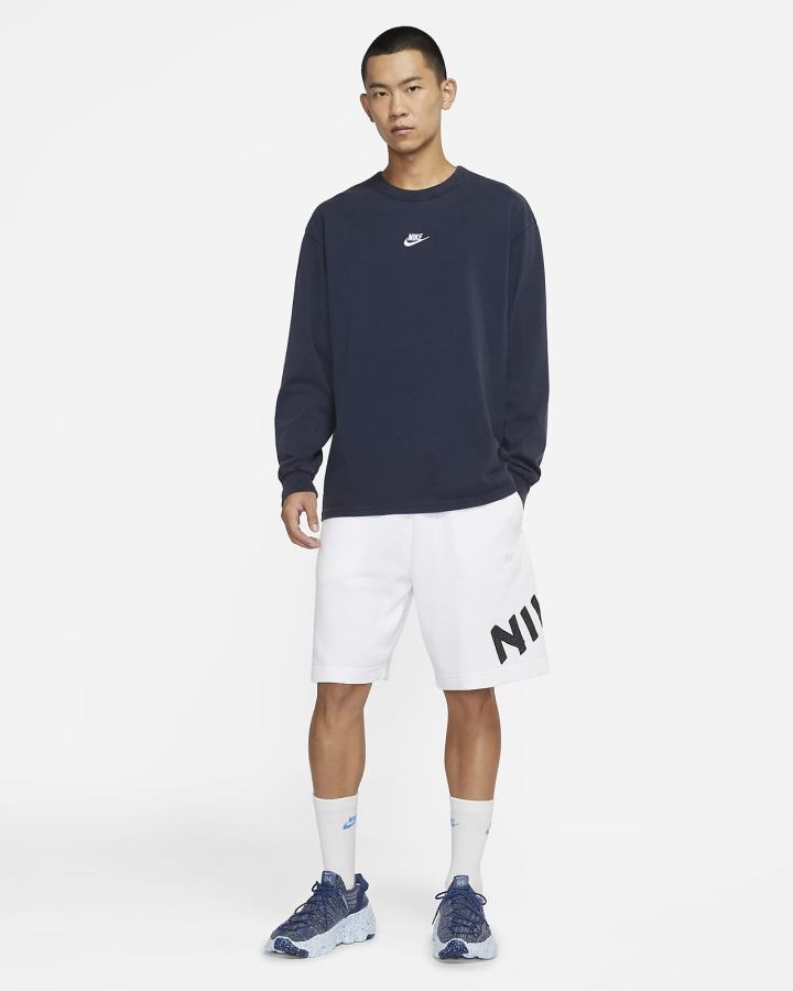Camiseta Nike Sportswear Long-Sleeve Hombre Obsidian Blancas | OMYZC-3724