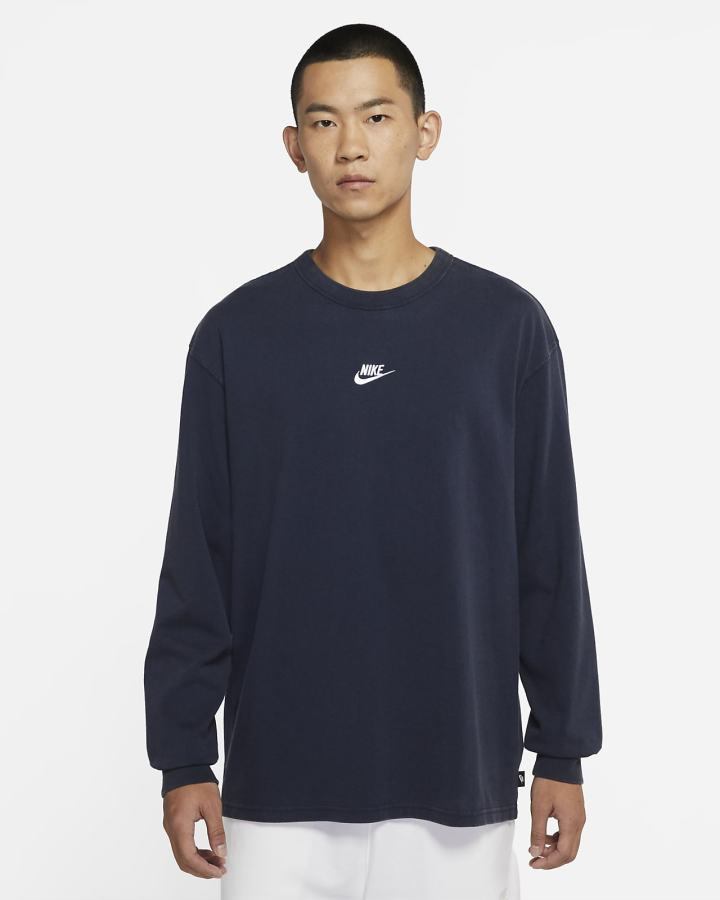 Camiseta Nike Sportswear Long-Sleeve Hombre Obsidian Blancas | OMYZC-3724