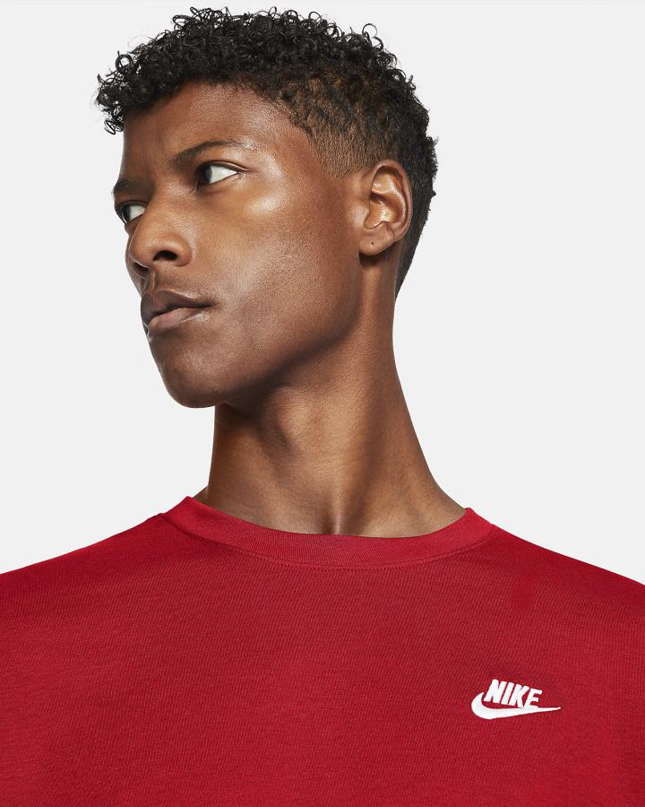 Camiseta Nike Sportswear Long-Sleeve Hombre Rojas Blancas | OSGXI-4093