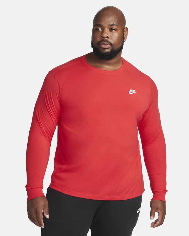 Camiseta Nike Sportswear Long-Sleeve Hombre Rojas Blancas | OSGXI-4093