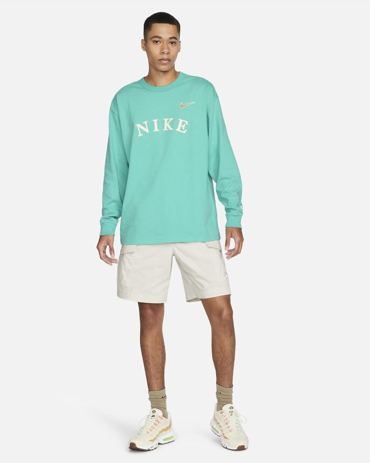 Camiseta Nike Sportswear Long-Sleeve Hombre Turquesa | PEMFZ-0986
