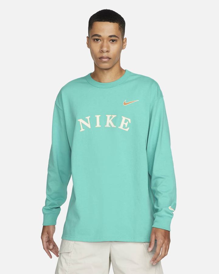Camiseta Nike Sportswear Long-Sleeve Hombre Turquesa | PEMFZ-0986