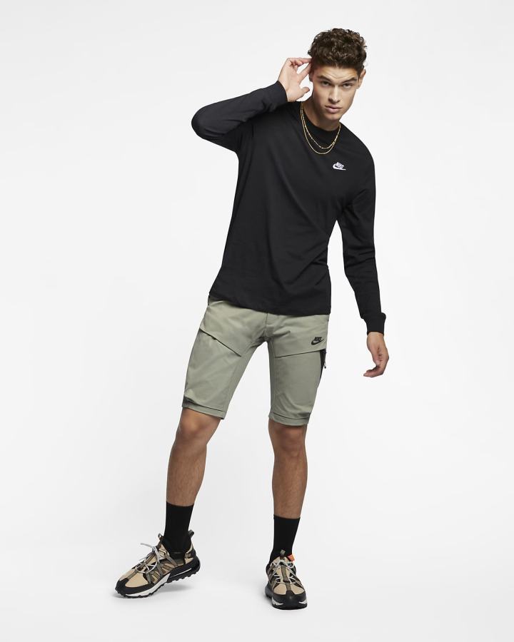 Camiseta Nike Sportswear Long-Sleeve Hombre Negras Blancas | PINGS-4587