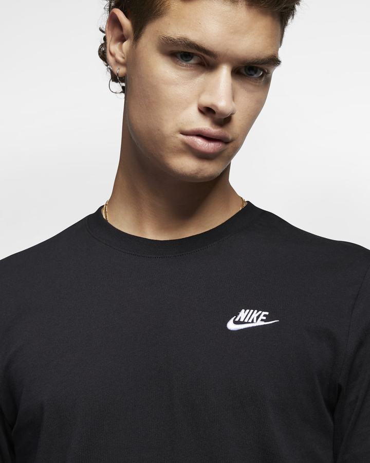 Camiseta Nike Sportswear Long-Sleeve Hombre Negras Blancas | PINGS-4587